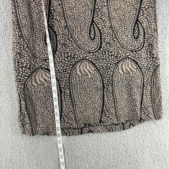 Vtg Saint Romei Womens Dress Silk Sz 10 Peplum 1980s Black Tan - Picture 4 of 14